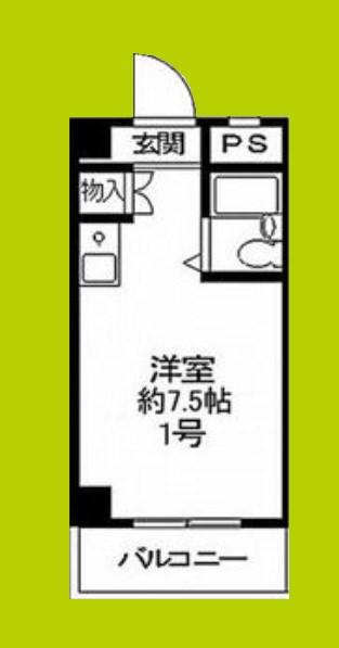 ベルメゾン南江口(ワンルーム/6階)の間取り写真