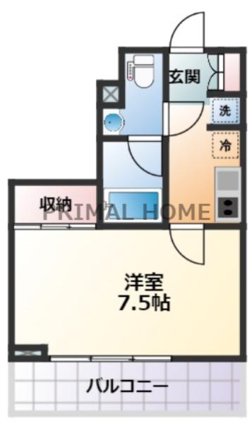 ラティエラ横濱六角橋(1K/3階)の間取り写真