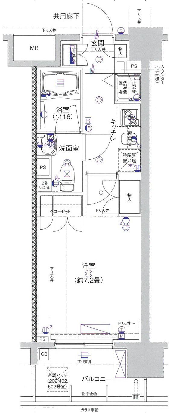 AXAS-WILL四谷三丁目STA.アクサスウィルヨツヤサンチョウメ(1K/6階)の間取り写真