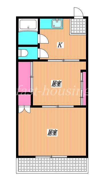 西島荘(2K/2階)の間取り写真