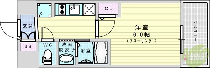 エステムコート新大阪15フロウ(1K/11階)の間取り写真