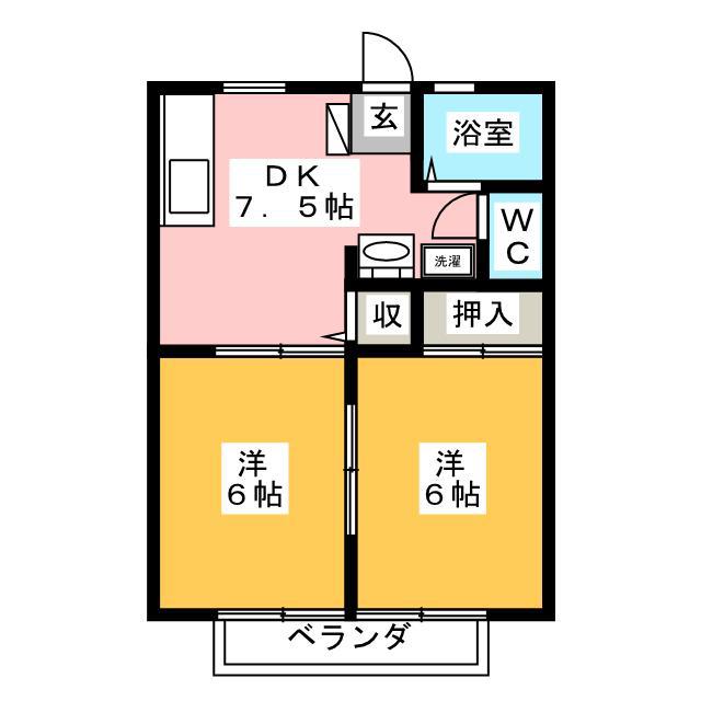 サンシティー森田(2DK/2階)の間取り写真