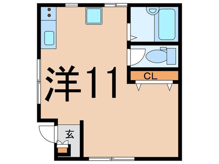 ウェル田園調布(ワンルーム/1階)の間取り写真