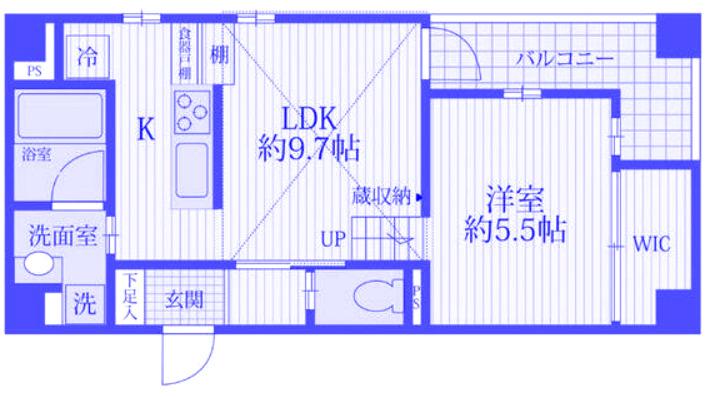 オストハイム(1LDK/2階)の間取り写真