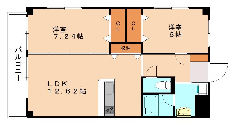 パティナ足立(2LDK/2階)の間取り写真