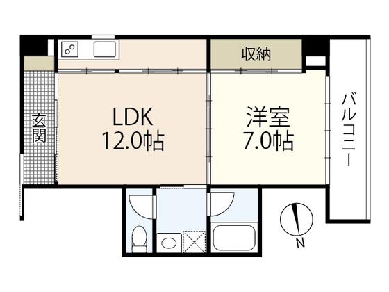 サンガーデン上幟(1LDK/3階)の間取り写真