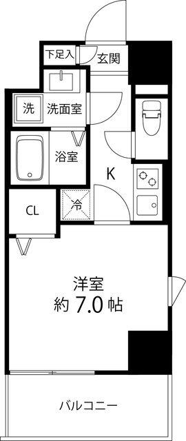 SAION町屋(1K/2階)の間取り写真