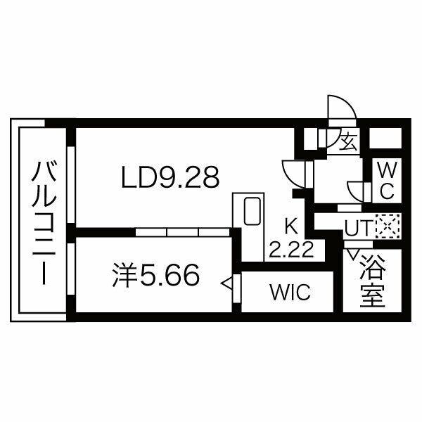 EFFECT北15条 エフェクト(1LDK/1階)の間取り写真