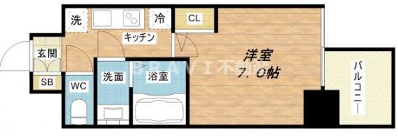 プレサンス心斎橋レヨン(1K/5階)の間取り写真