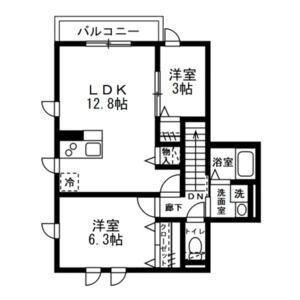 アンソレイユさがみ野(2LDK/2階)の間取り写真