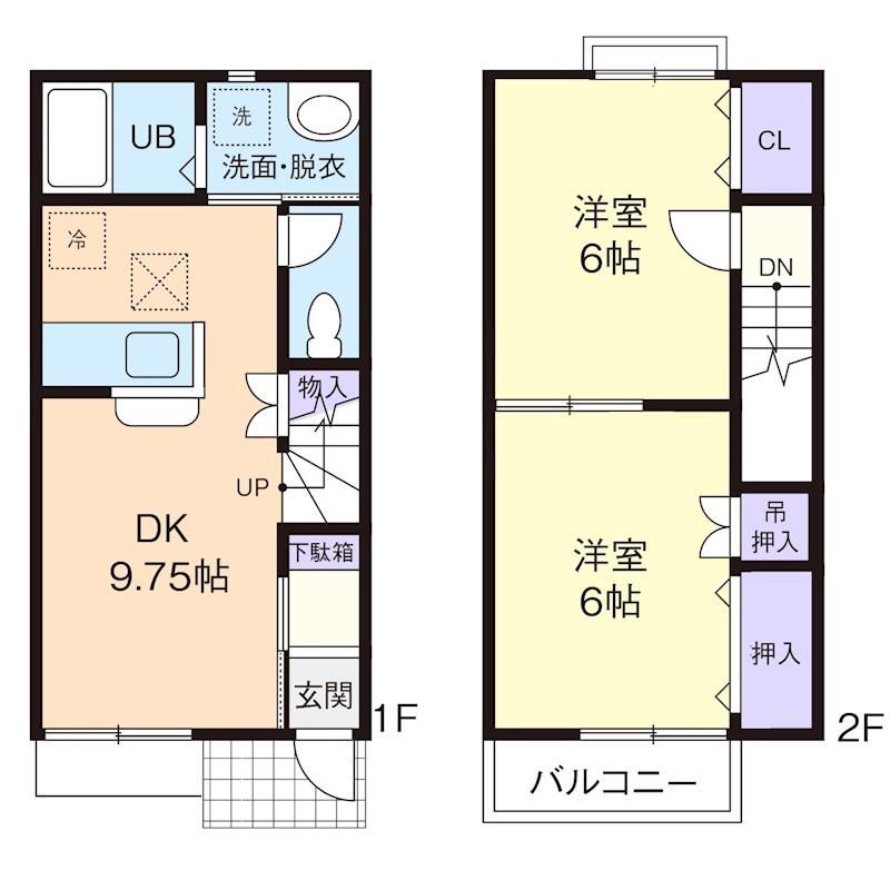 EXCE BLOOM(2DK/1階)の間取り写真