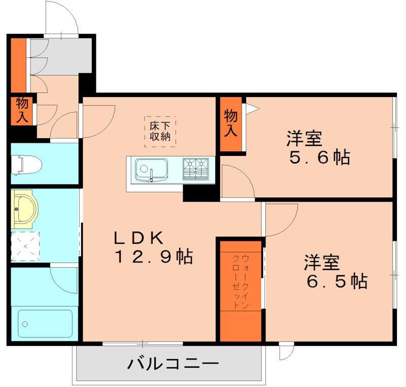 アグレアーブル(3LDK/2階)の間取り写真