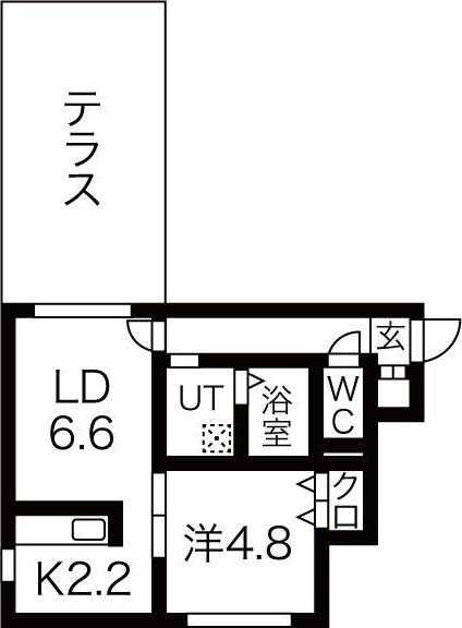 GARE24K(1LDK/1階)の間取り写真
