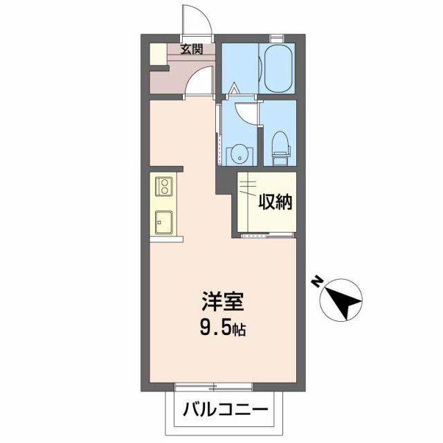 シャーメゾンM(ワンルーム/2階)の間取り写真