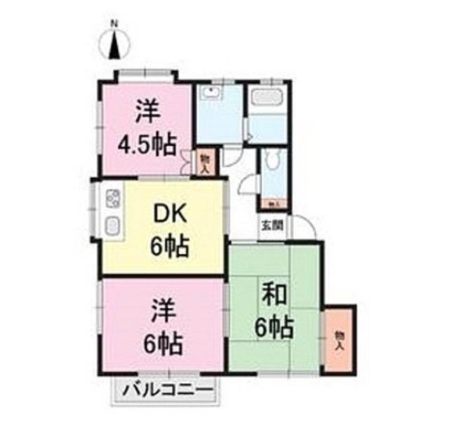 ルネス坂井A(3DK/2階)の間取り写真