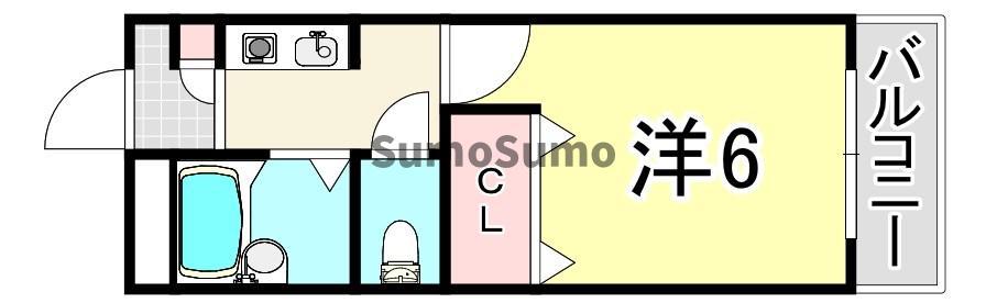 ABCビル(1K/2階)の間取り写真