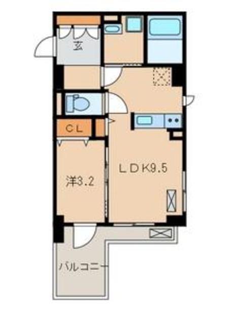 パーシモンコート(1LDK/4階)の間取り写真