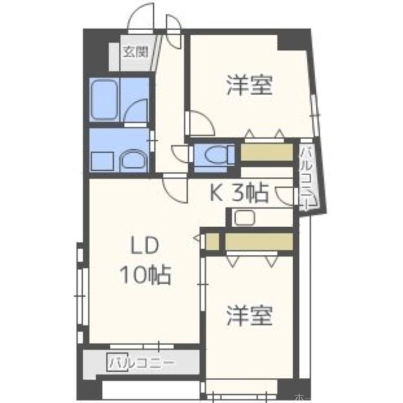 ノヴァ大通II(2LDK/2階)の間取り写真