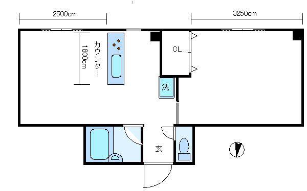 浅草Kビル(1LDK/3階)の間取り写真