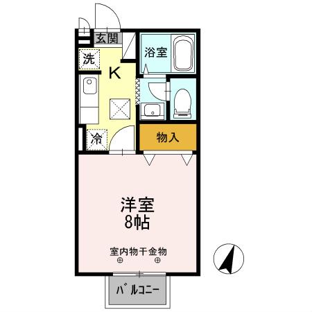MAISON ウエスト(1K/2階)の間取り写真