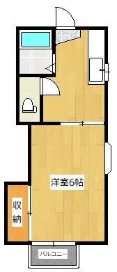 コーポサンフラワー(1K/2階)の間取り写真