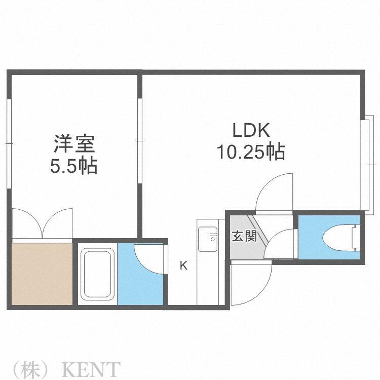 クレバーヒルズ(1LDK/2階)の間取り写真