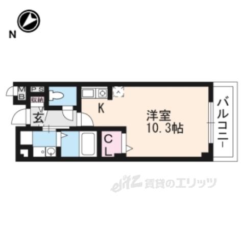 フィールドロード2(ワンルーム/2階)の間取り写真