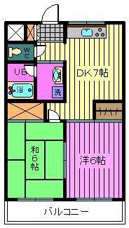 グレイスコジマ(2DK/3階)の間取り写真