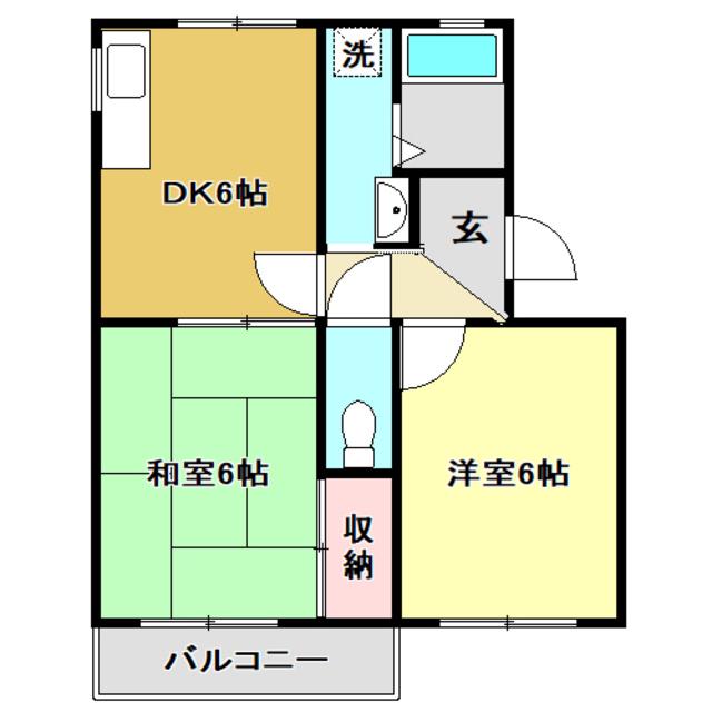 セジュールSHIMA(2DK/2階)の間取り写真