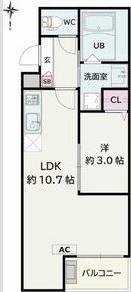 JACK SOTOSHINII(1LDK/1階)の間取り写真