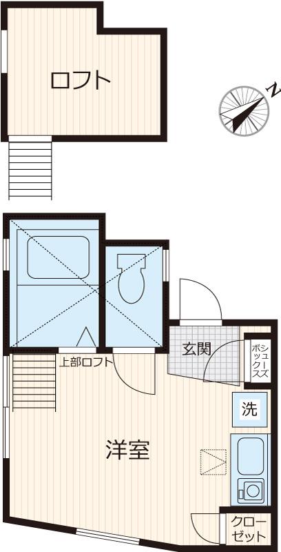 ジーエーヒルズ和田町(ワンルーム/1階)の間取り写真