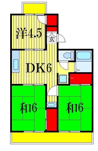 市川メゾンポワール(3DK/1階)の間取り写真
