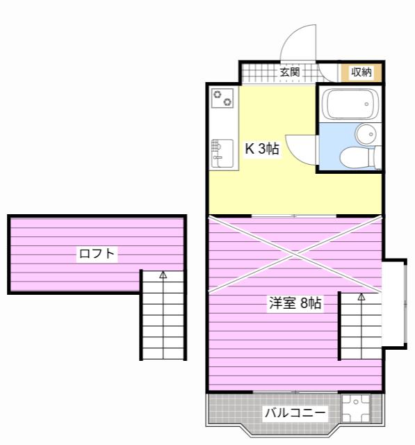 コナビック西塚II(1K/1階)の間取り写真