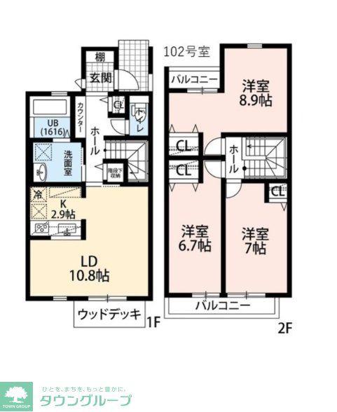 ウィングバードII(3LDK/1階)の間取り写真
