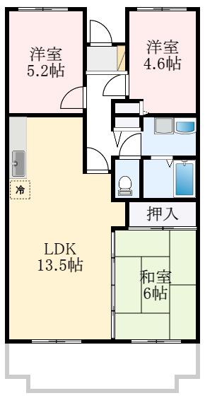 オースター5番館(3LDK/5階)の間取り写真