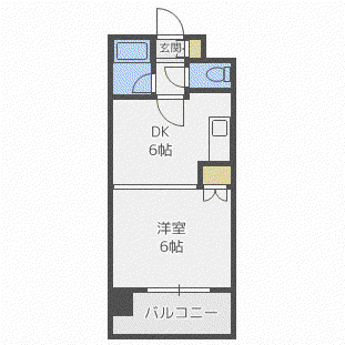 ルシール88(1DK/7階)の間取り写真