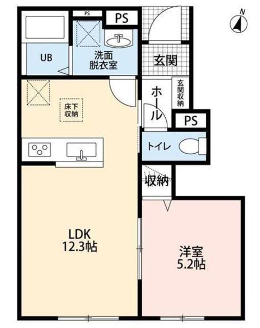 リーブルファイン川口榛松(1LDK/1階)の間取り写真