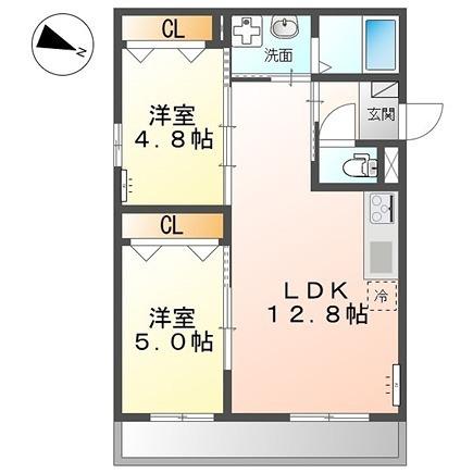 淀川区三津屋南マンション(1LDK/3階)の間取り写真