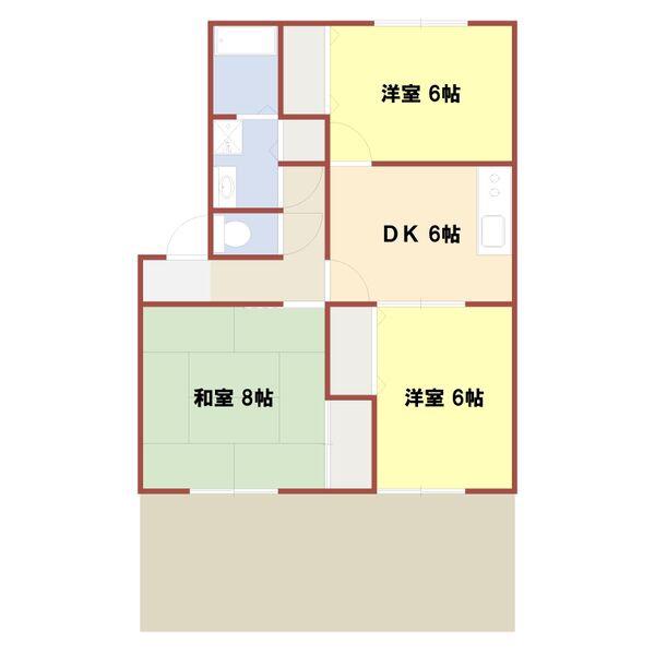 D`FLATS宝殿(3DK/1階)の間取り写真