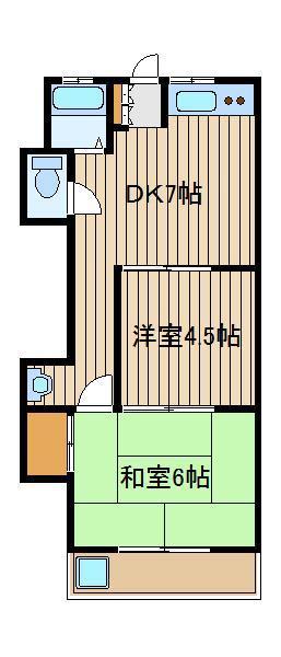 ドリームハイツII(2DK/1階)の間取り写真