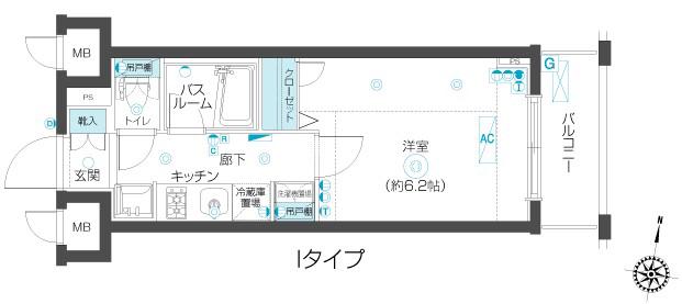 ZOOM椎名町駅前(1K/7階)の間取り写真