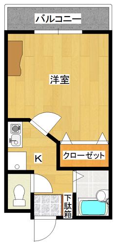 ハイツパルル(1K/3階)の間取り写真
