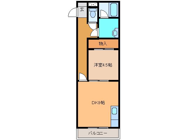 セノンハイツ(1LDK/1階)の間取り写真