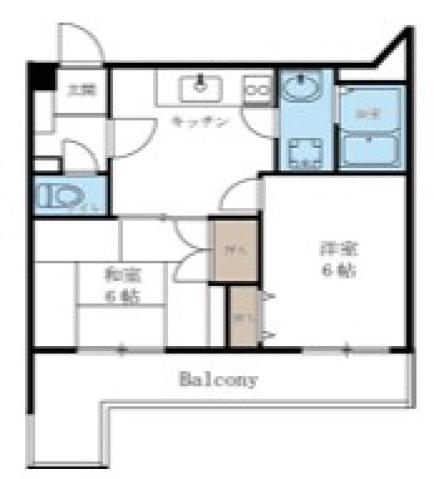 ロジュマン泉佐野(2DK/7階)の間取り写真