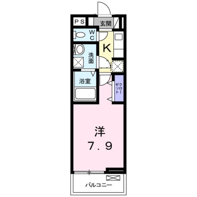 ブルーメ桃山(1K/1階)の間取り写真