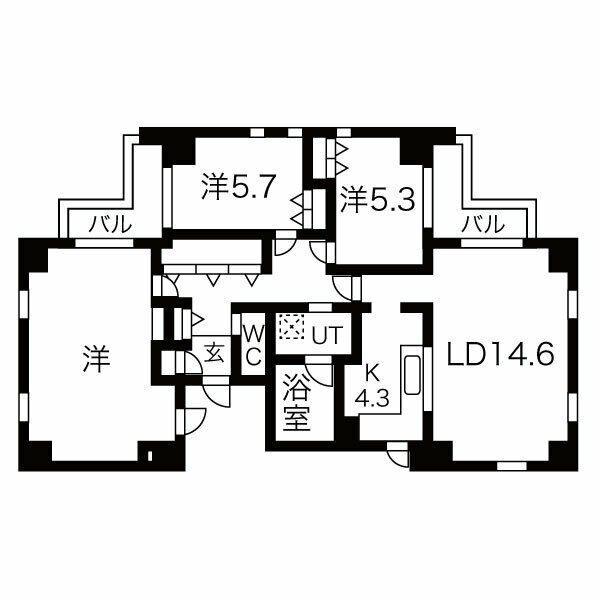 BLOOM(3LDK/7階)の間取り写真