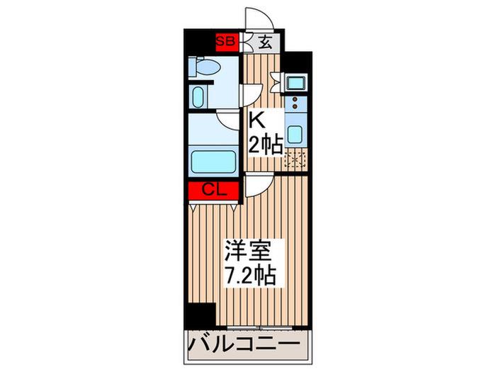 ディームス勝どき(1K/1階)の間取り写真