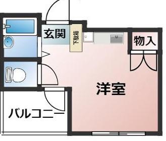 パストラル(ワンルーム/2階)の間取り写真