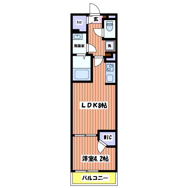 リブリ・国立イチョウテラス(1LDK/2階)の間取り写真