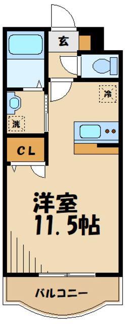 ブルックス エトワール(ワンルーム/1階)の間取り写真